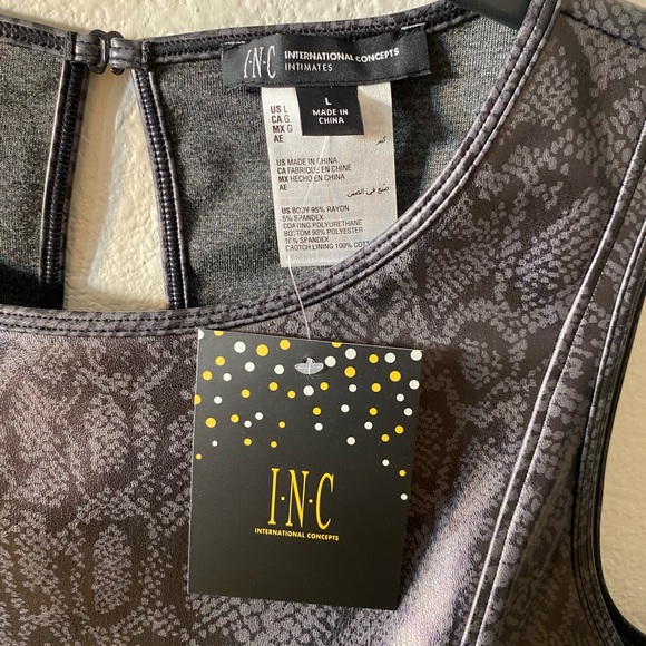 Inc International Concepts Faux Leather Snake Print Bodysuit - Picture 5 of 7